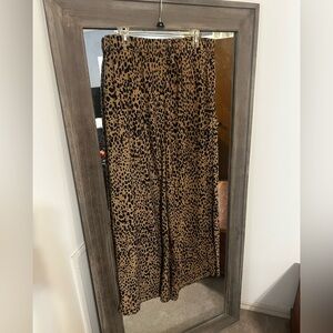 Leopard Print wide leg pants